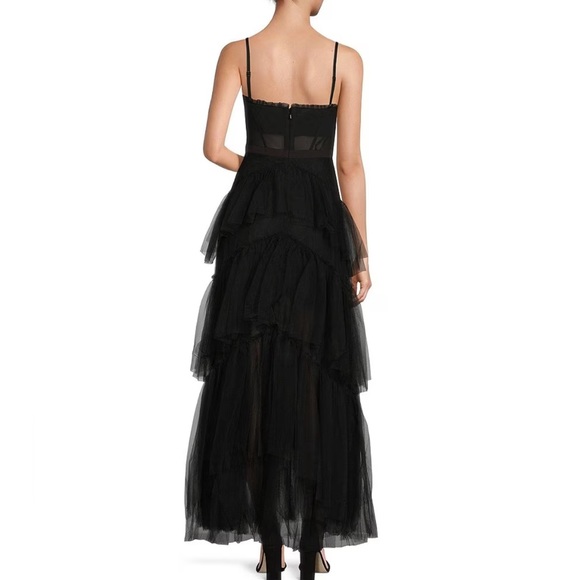Betsy & Adam Black Tulle Ballgown in Size 0 - Picture 2 of 5
